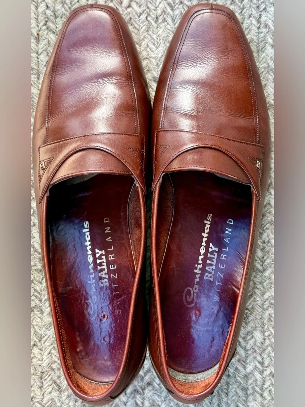 Vintage Bally Continentals Laurence Swiss Made Leather Loafers Mens 10 M